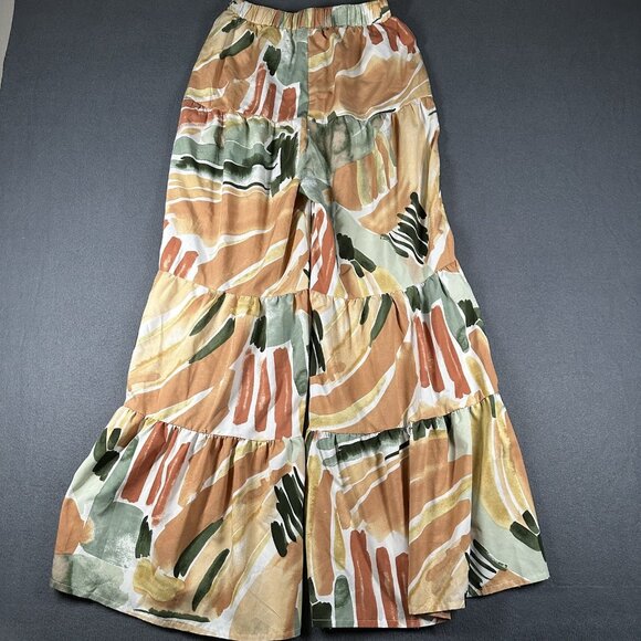 SHEIN Pants Womens Medium Boho Tiered Wide Leg Flow Palazzo Lightweight Elastic - Picture 7 of 7